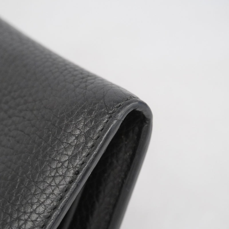 5pa1406】グッチ 長財布 GGマーモント 400586 レザー ブラック