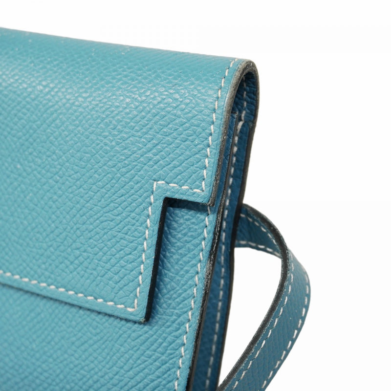 5pa1475-h】エルメス 長財布 ケリーウォレット ヴォーエプソン ブルー