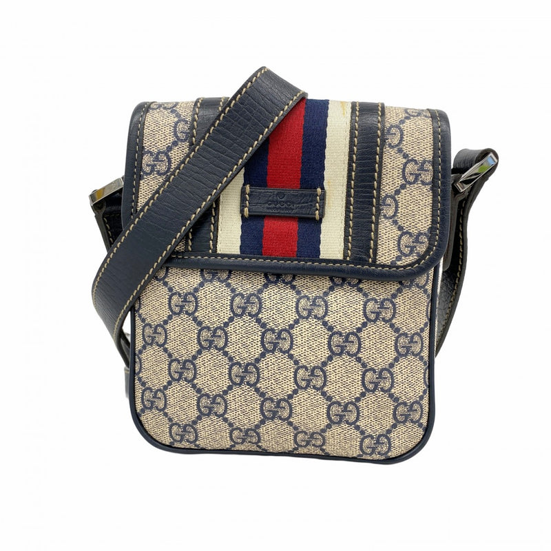 グッチ ショルダーバッグ GGスプリーム シェリーライン PVC ネイビー 5pb1691】グッチ ショルダーバッグ GGスプリーム/シェリーライン