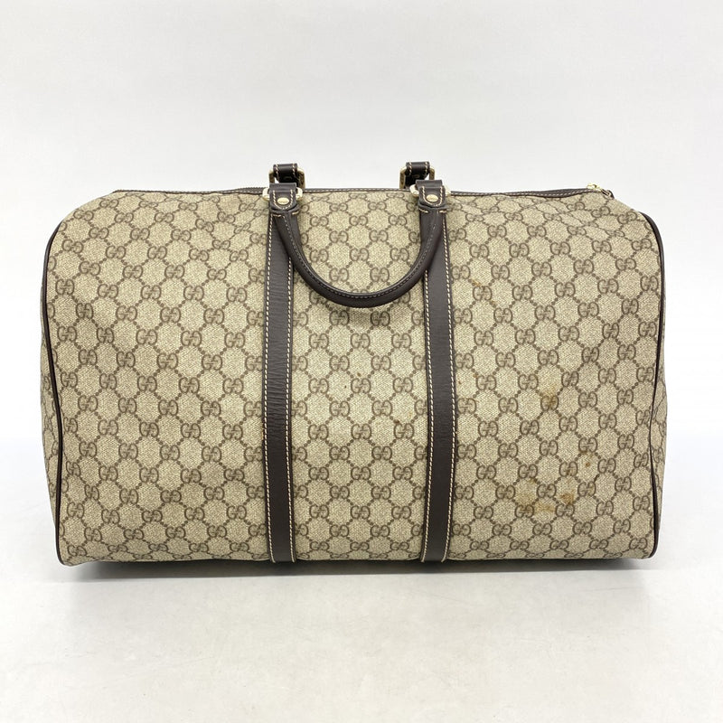 g.g様 5pb2192】グッチ ボストンバッグ GGスプリーム 206501 PVC ブラウン