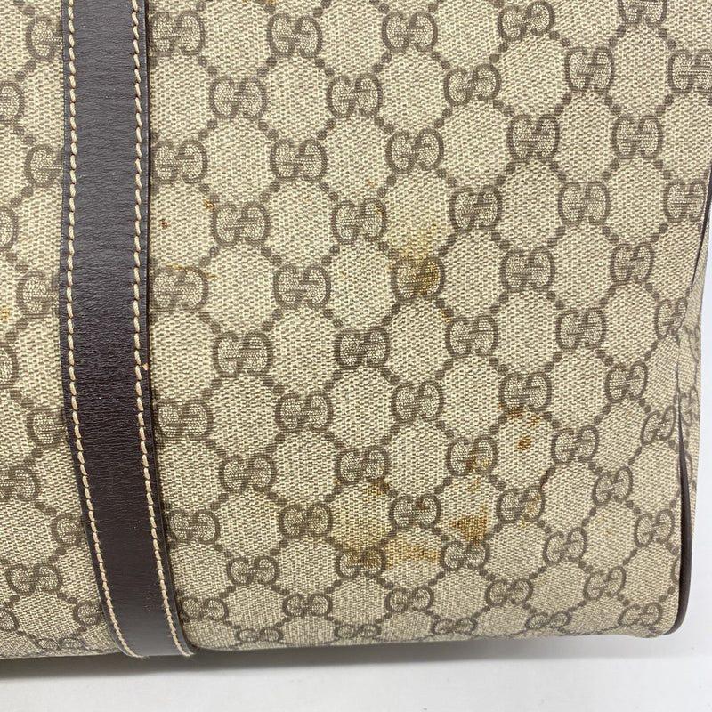 5pb2192】グッチ ボストンバッグ GGスプリーム 206501 PVC ブラウン