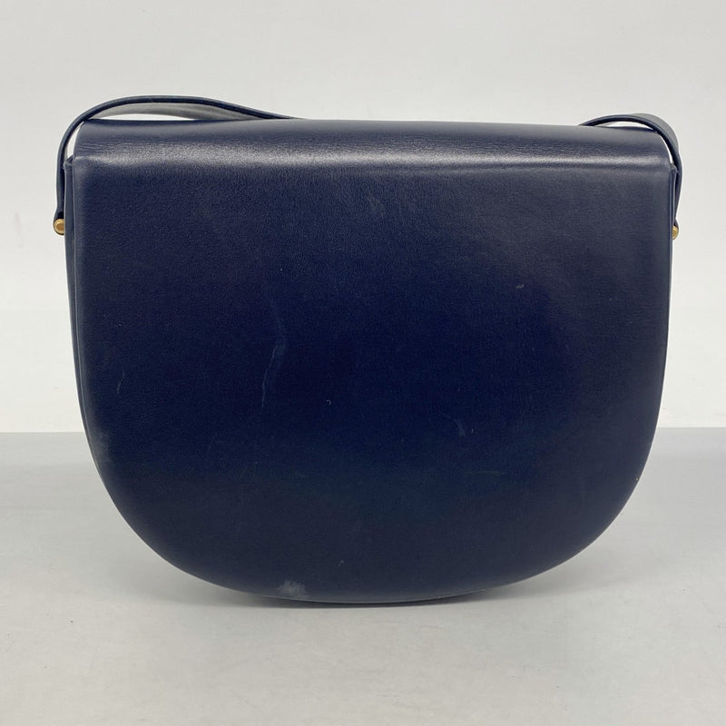 5pb2231】カルティエ ショルダーバッグ サファイア レザー ネイビー