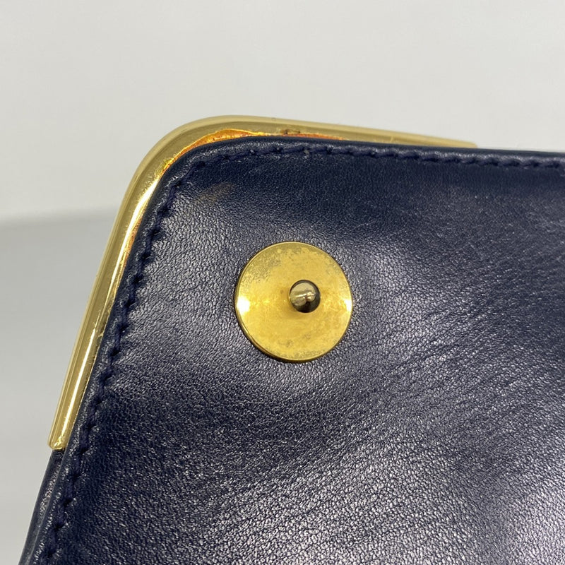 5pb2231】カルティエ ショルダーバッグ サファイア レザー ネイビー