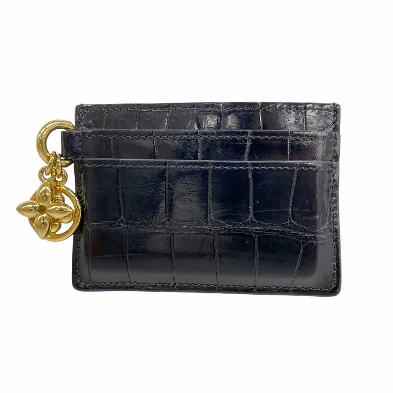 5pb2457】ルイヴィトン カードケース クロコダイル ブラック【中古
