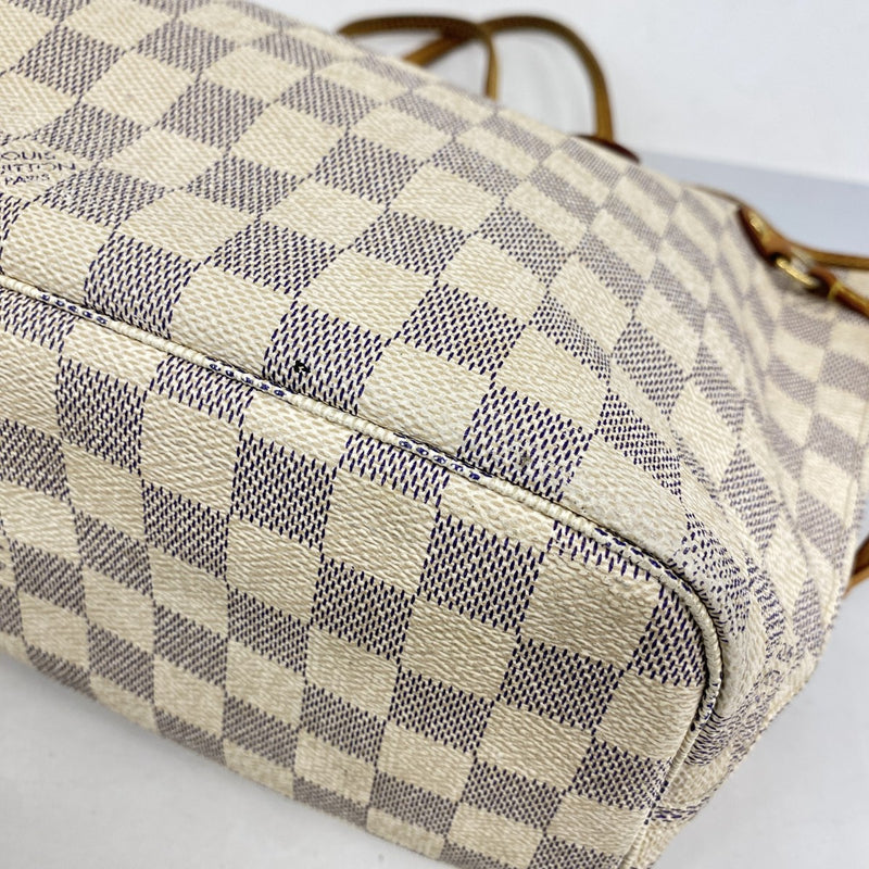 ルイヴィトン トートバッグ ダミエ・アズール ネヴァーフルホワイト中古レディース LOUIS VUITTON（ルイ・ヴィトン） ネヴァーフルMM ダミエアズール