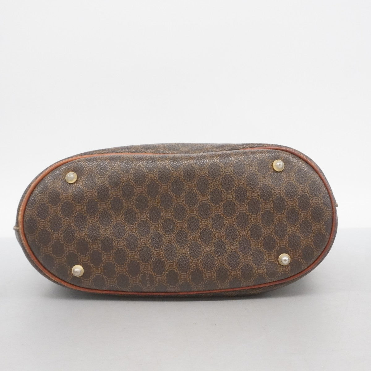 【5pb2807】セリーヌ トートバッグ マカダム PVC ブラウン ゴールド金具【中古】レディース 5pb2807】セリーヌ トートバッグ マカダム PVC ブラウン ゴールド金具