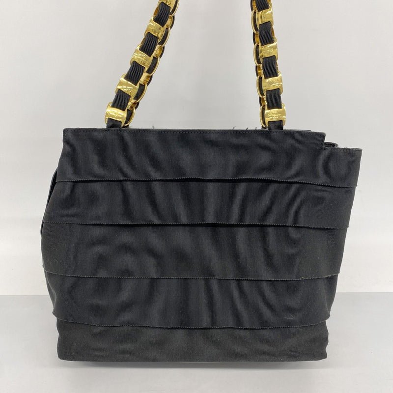 【Salvatore Ferragamo】トートバッグ　ゴールド金具　ブラック Salvatore Ferragamo】トートバッグ ゴールド金具 ブラック