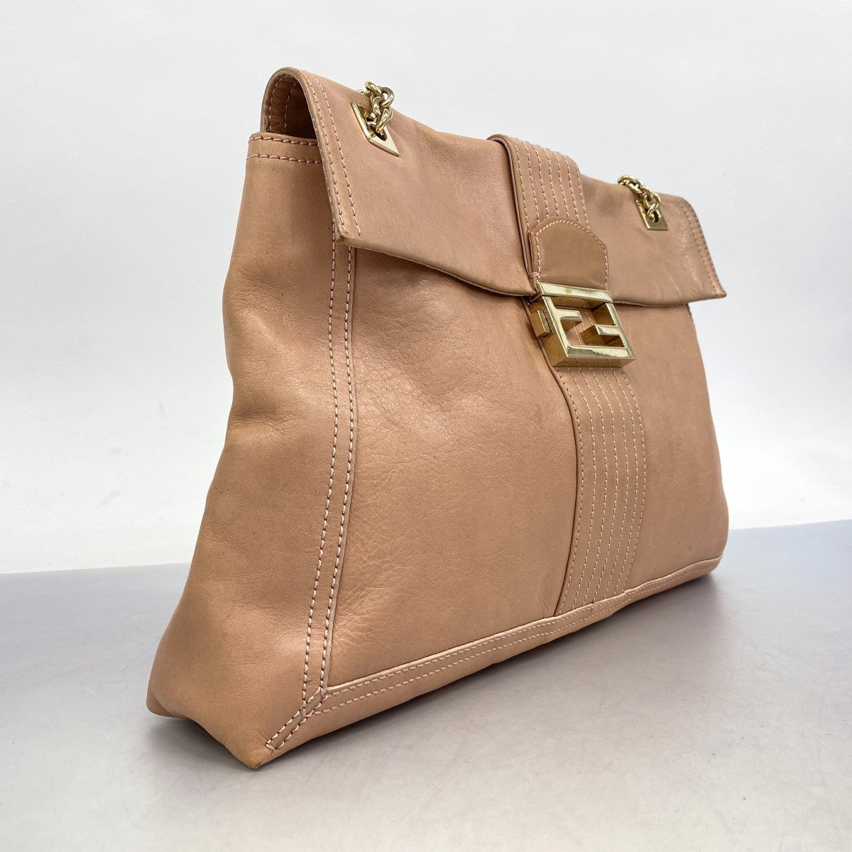 5pb2880】フェンディ ショルダーバッグ レザー ピンク ゴールド金具