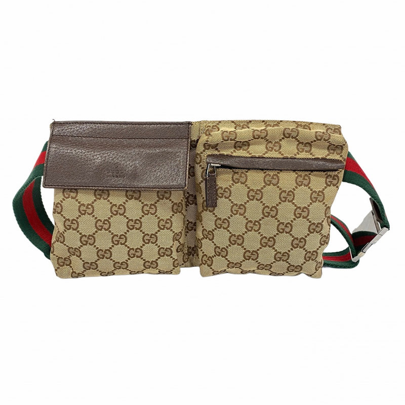 5pc3324】グッチ ウエストバッグ GGキャンバス/シェリーライン 28566