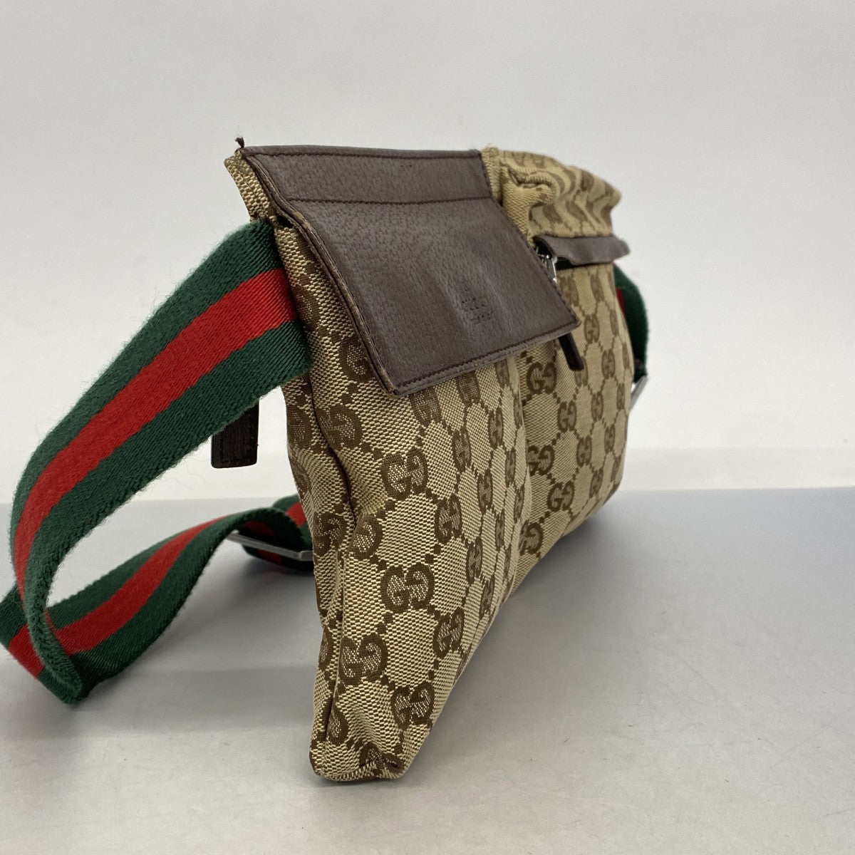 5pc3324】グッチ ウエストバッグ GGキャンバス/シェリーライン 28566