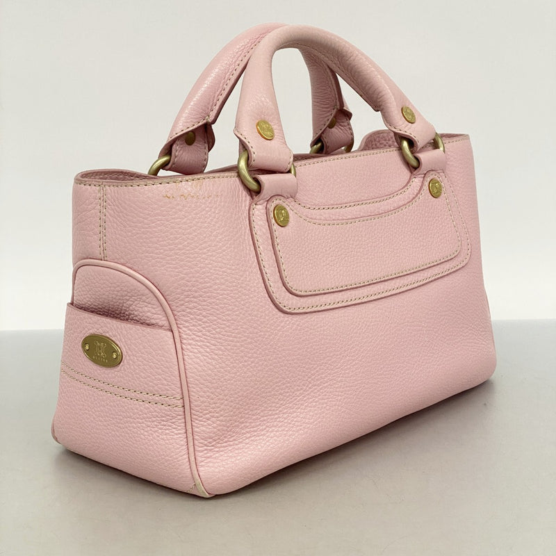 5pc3548】セリーヌ ハンドバッグ ブギー レザー ピンク ゴールド金具