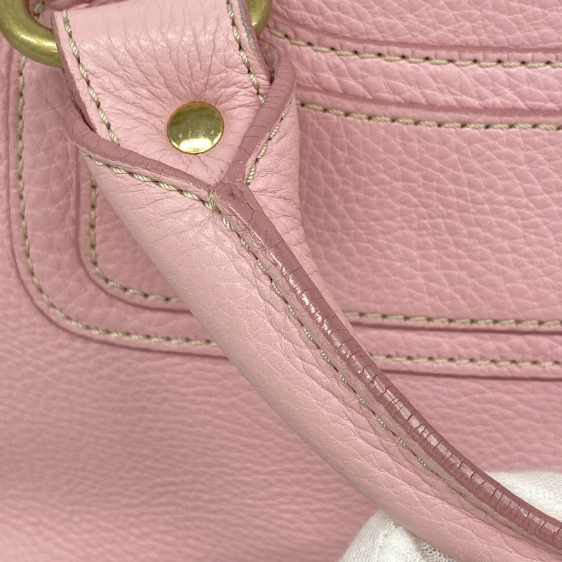 5pc3548】セリーヌ ハンドバッグ ブギー レザー ピンク ゴールド金具