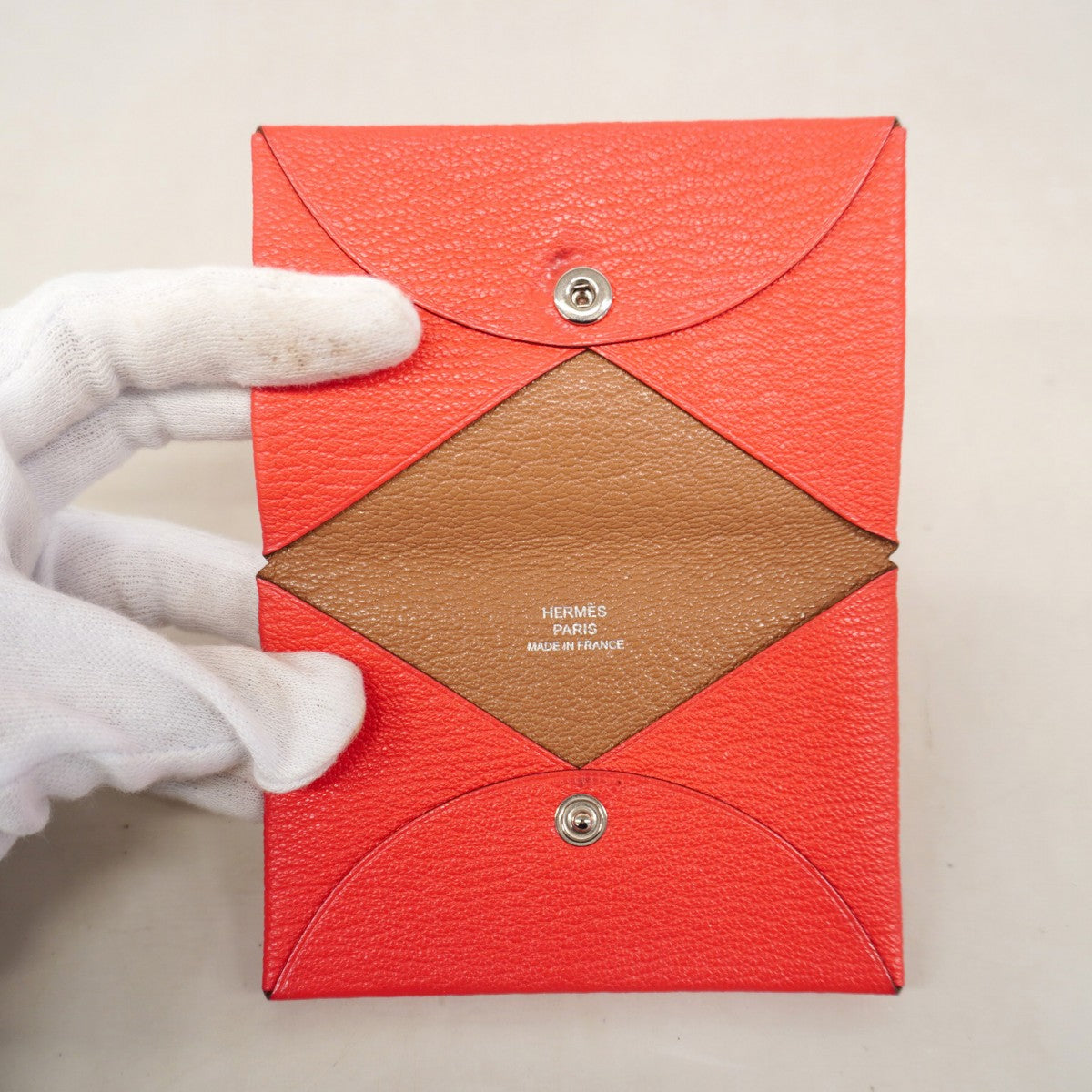 セールエルミー2体セットエルメス 5pc3589】エルメス カードケース カルヴィ シェブルミゾル ローズ