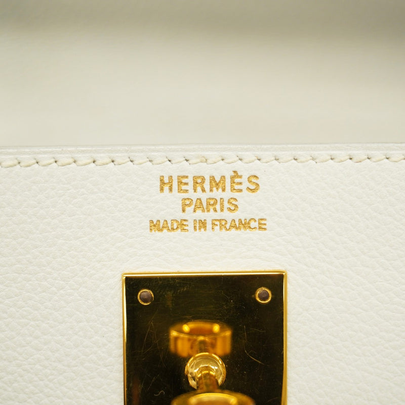 【5pc3774】エルメス ハンドバッグ ケリー35 エバーカラー ホワイト ゴールド金具 〇Y刻印 2wayバッグ【中古】レディース ☆SALE【5pc3774】エルメス ハンドバッグ ケリー35 エバーカラー