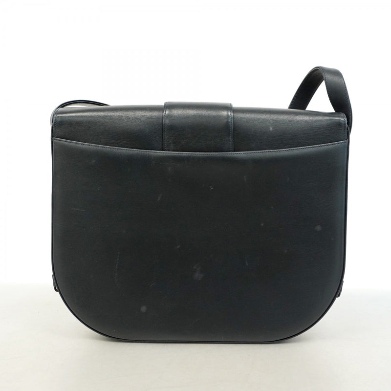 5pc3943】カルティエ ショルダーバッグ サファイア レザー ブラック