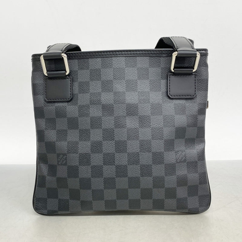 ダミエパターン ブラック バッグ　中古 本物】ダミエパターン ブラック クラッチバッグ - メルカリ