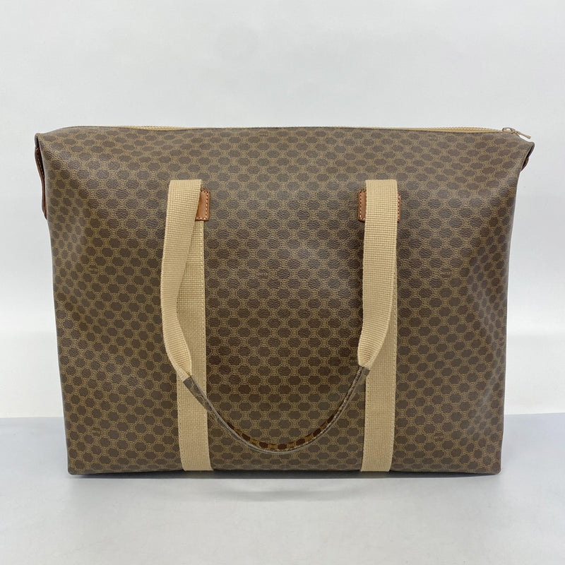 5pc4100-k】セリーヌ ボストンバッグ マカダム PVC ブラウン ゴールド