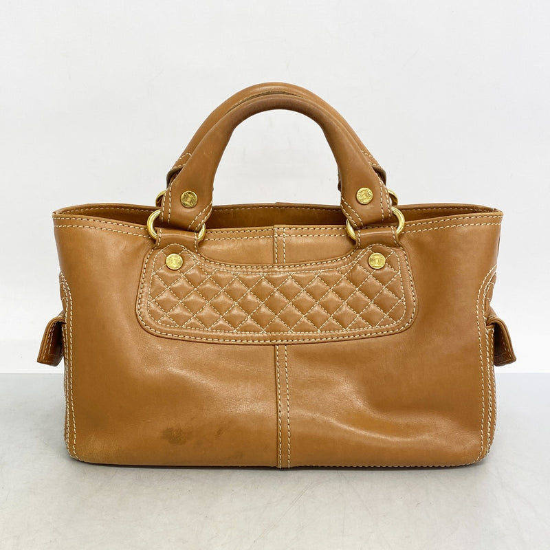 5pc4130-k】セリーヌ ハンドバッグ ブギー レザー ライトブラウン