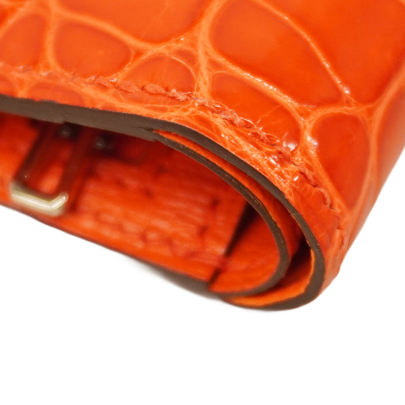 5pc4358】エルメス 財布 ベアンコンパクト アリゲーター ゼラニウム