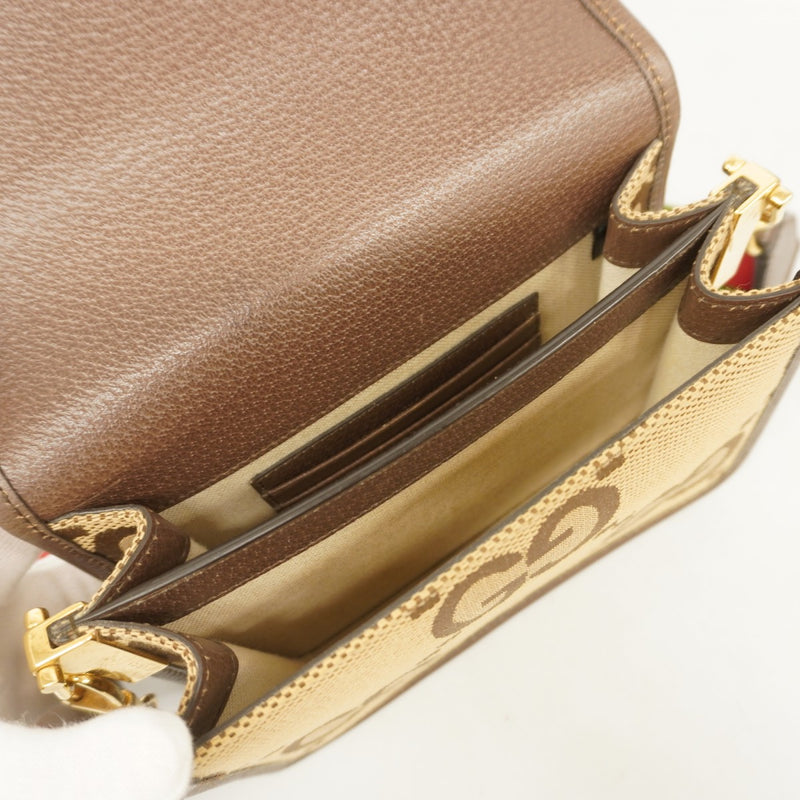 GUCCI グッチ　レザー×キャンバス地　ゴールド金具 5pc4720】グッチ ショルダーバッグ ジャンボGG 699438 キャンバス