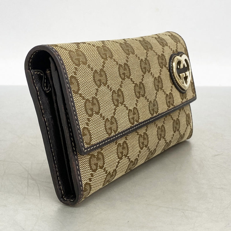 5pd4856-k】グッチ 長財布 GGキャンバス 251861 キャンバス ブラウン