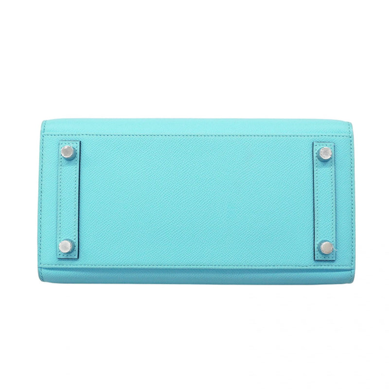 ★SALE【5pd4881-g】エルメス ハンドバッグ バーキン25 セリエ ヴォーエプソン ブルーノール シルバー金具 B刻印【中古】レディース