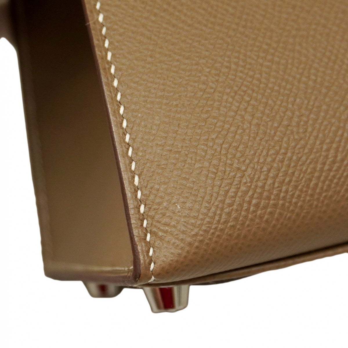 ★SALE【5pd4882-g】エルメス ハンドバッグ ケリー28 ヴォーエプソン エトゥープ シルバー金具 D刻印 2wayバッグ【中古】レディース