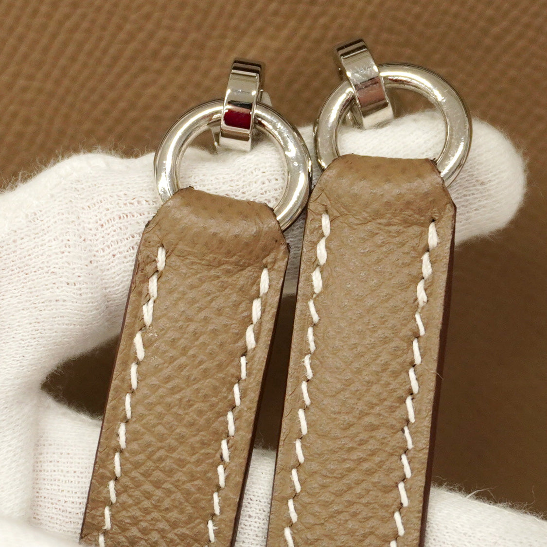 ★SALE【5pd4882-g】エルメス ハンドバッグ ケリー28 ヴォーエプソン エトゥープ シルバー金具 D刻印 2wayバッグ【中古】レディース