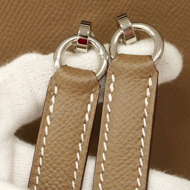 ★SALE【5pd4882-g】エルメス ハンドバッグ ケリー28 ヴォーエプソン エトゥープ シルバー金具 D刻印 2wayバッグ【中古】レディース