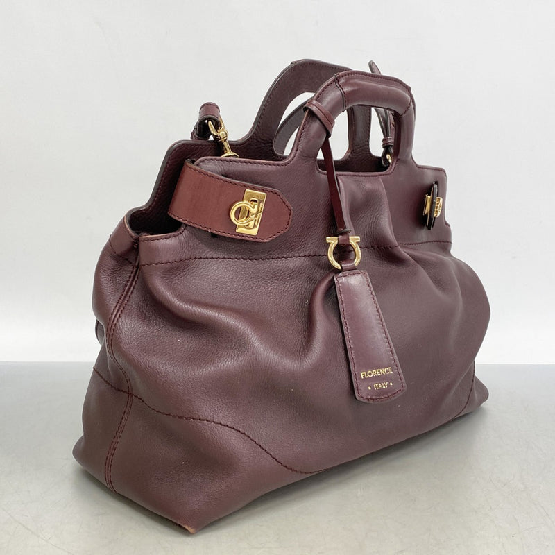 5pd4945】サルヴァトーレフェラガモ ハンドバッグ ガンチーニ レザー