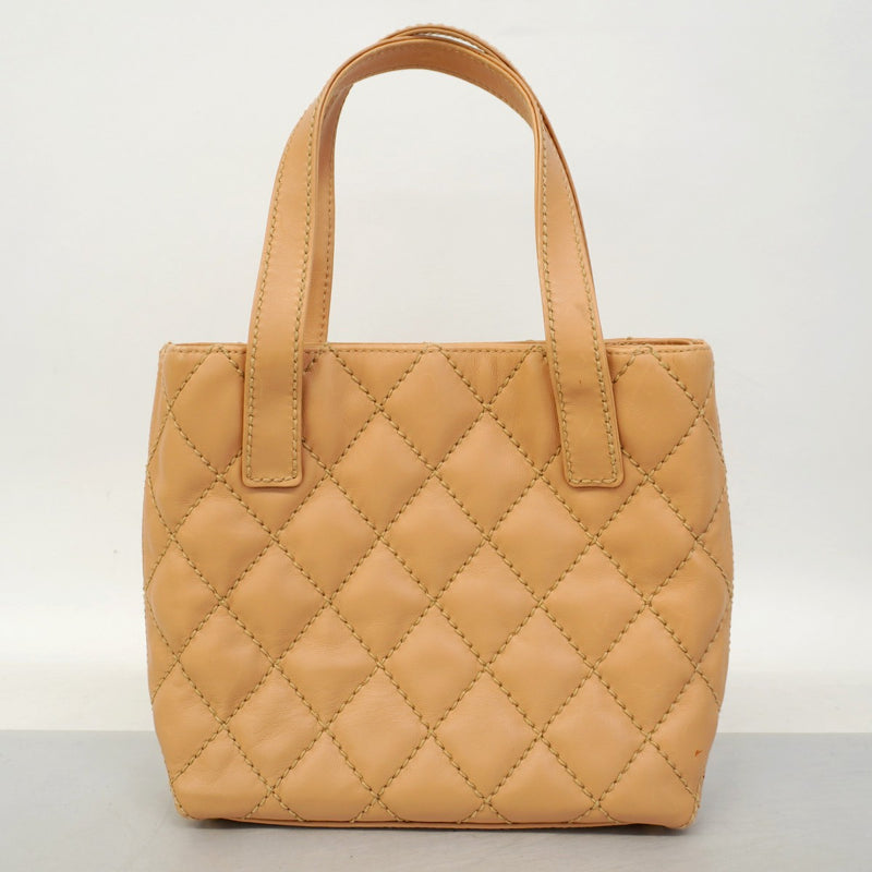 5pd5376-k】シャネル ハンドバッグ ワイルドステッチ ラムスキン