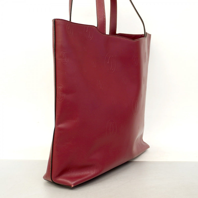 5pd5418】カルティエ トートバッグ ハッピーバースデー レザー