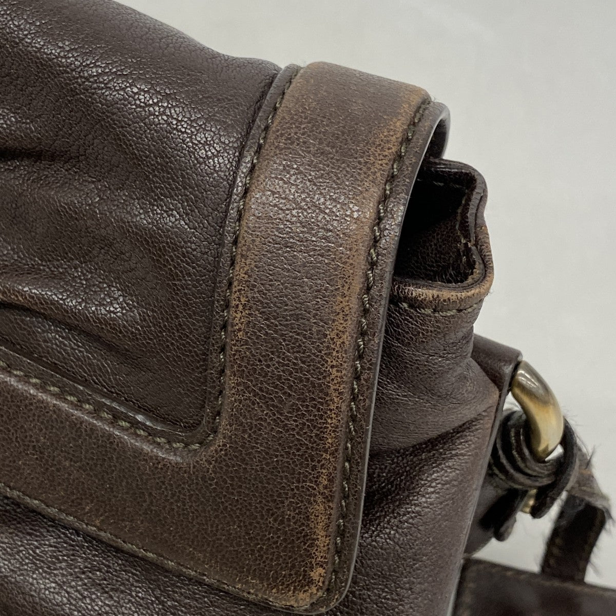 美品 フェラガモ ガンチーニ レザー ハンドルバッグ ブラウン ゴールド金具 5pd5474】サルヴァトーレフェラガモ ショルダーバッグ ガンチーニ