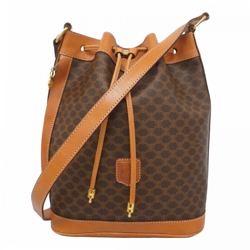 5pd5596-k】セリーヌ ショルダーバッグ マカダム PVC ブラウン