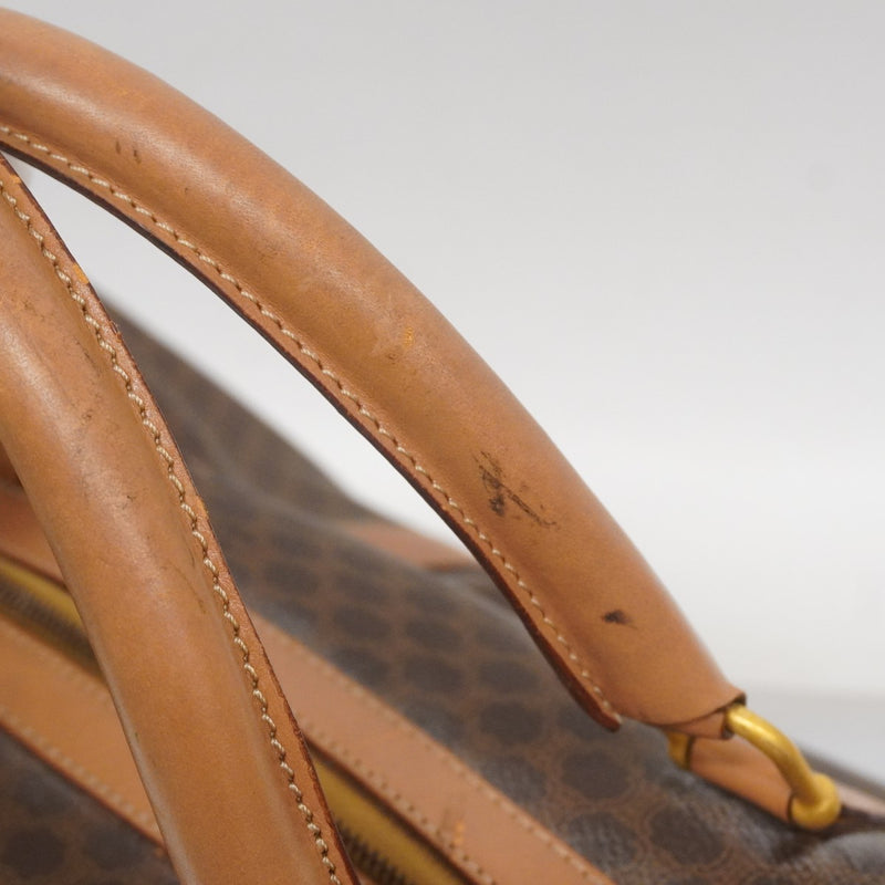 5pd5597-k】セリーヌ ボストンバッグ マカダム PVC ブラウン ゴールド