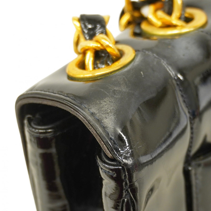 5pd5735】シャネル ショルダーバッグ マドモアゼル Wチェーン パテント