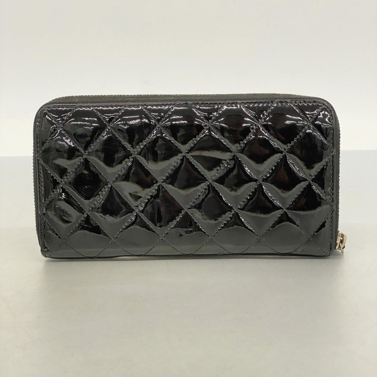 5pd5792】シャネル 長財布 マトラッセ パテントレザー ブラック