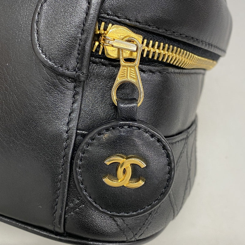 5pd5800-k】シャネル バニティバッグ ビコローレ レザー ブラック