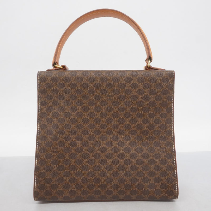 5pd6013-k】セリーヌ ハンドバッグ マカダム PVC ブラウン ゴールド