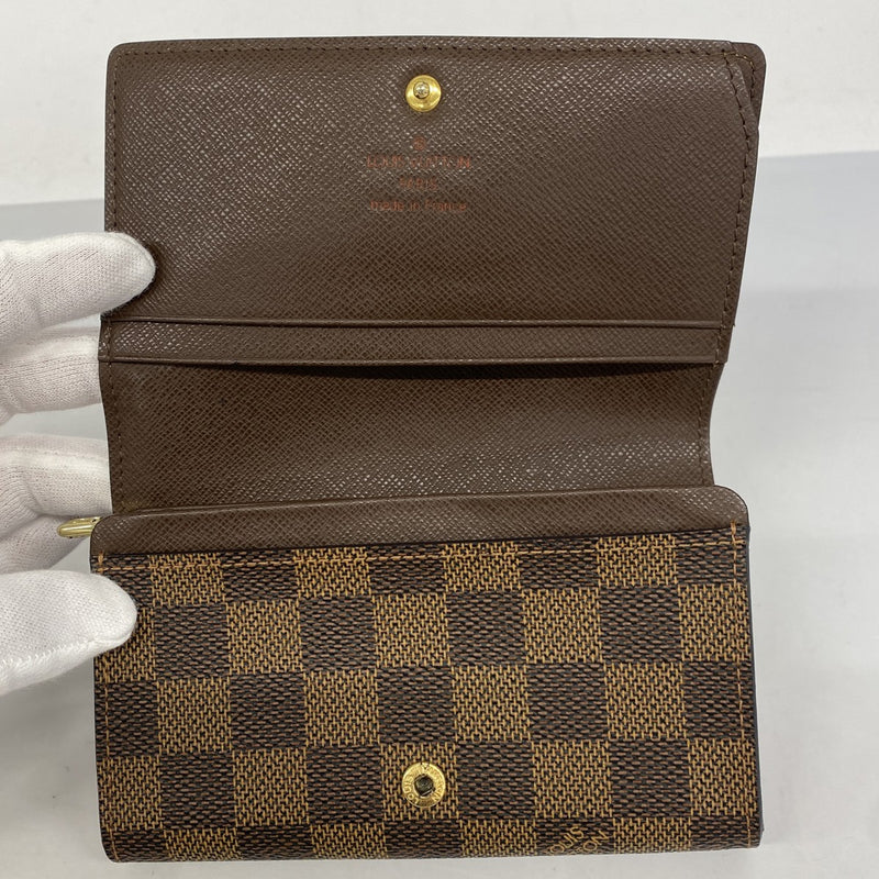 5pd6098】ルイヴィトン 財布 ダミエ ポルトモネビエトレゾール N61730