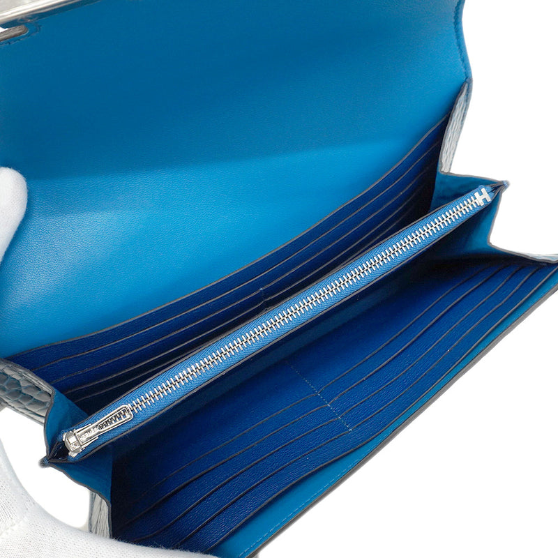 HERMES アスコットタイ マルジェラ期 激レア品 ネイビー 5pd6136】エルメス 長財布 コンスタンス ロング アリゲーター ブルー