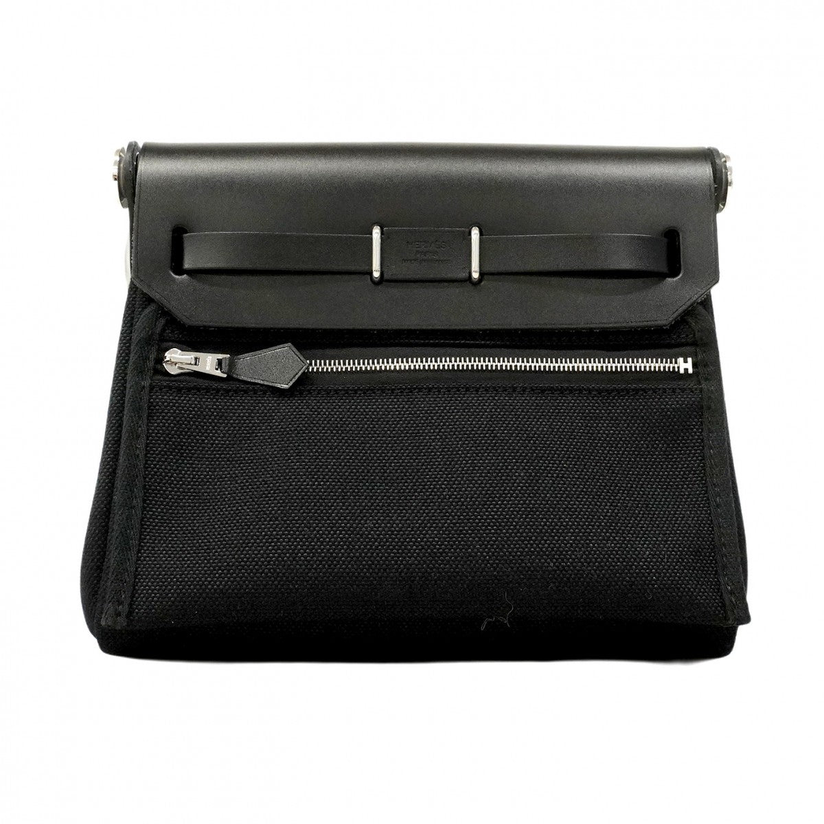 【新品未使用】エールバッグ　ジップ ミニ 黒×シルバー金具 K刻印 新品未使用】エールバッグ ジップ ミニ 黒×シルバー金具 K刻印 新品未