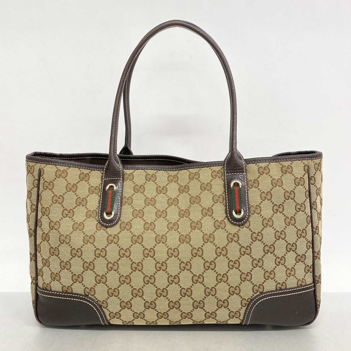 5pd6723】グッチ トートバッグ GGキャンバス/シェリーライン 163805