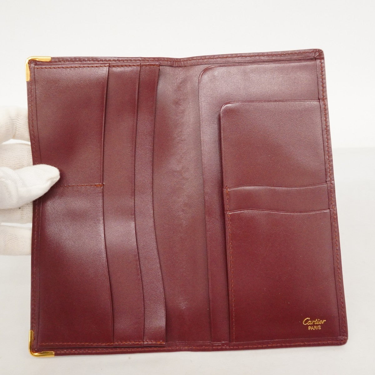 【美品】カルティエ　長財布　レザー　ボルドー　ゴールド金具　刻印 楽天市場】【未使用品】 カルティエ 長財布 小銭入れ無し 札入れ