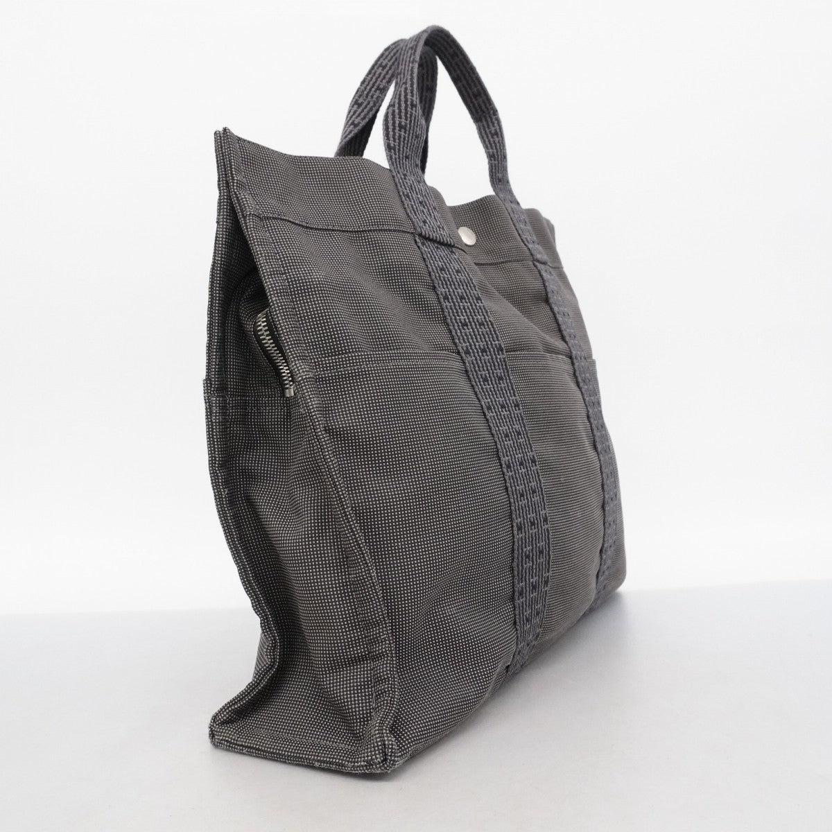 5pe7123-k】エルメス トートバッグ エールラインMM キャンバス グレー