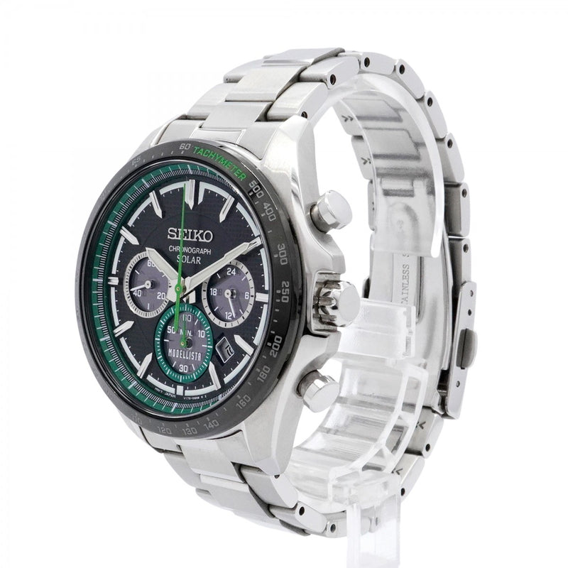 【5wwg0202】セイコー SEIKO × TOYOTA MODELLISTA V175-0FB0 黒文字盤【中古】腕時計 メンズ