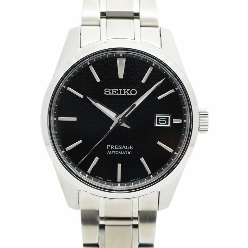 ★SALE【5wwh0169】セイコー プレサージュ 6R35-00V0 黒文字盤【中古】腕時計 メンズ
