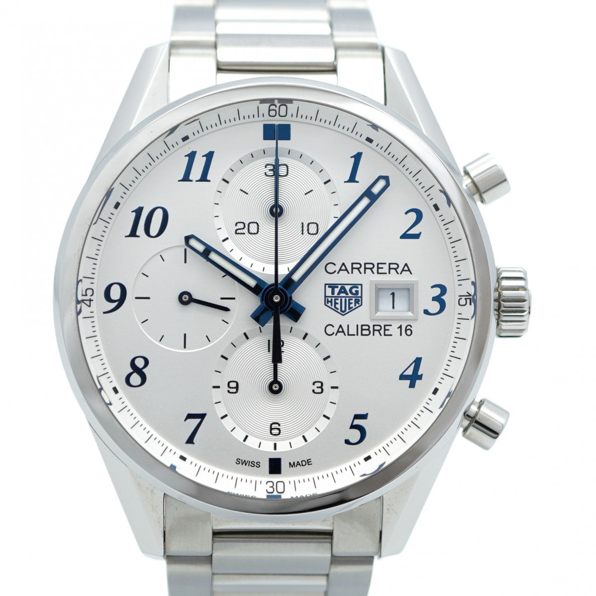 ★SALE【5wwh0185】タグホイヤー カレラ CBK2114 シルバー文字盤【中古】腕時計 メンズ