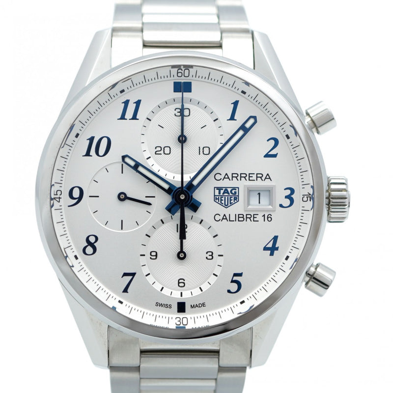 ★SALE【5wwh0185】タグホイヤー カレラ CBK2114 シルバー文字盤【中古】腕時計 メンズ