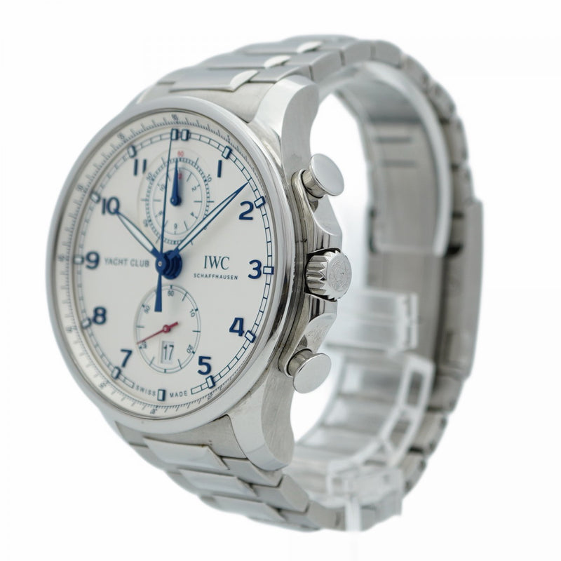 ★SALE【5wwh0289】IWC アイダブリューシー シャフハウゼン ポルトギーゼ・ヨットクラブ・クロノグラフ IW390702 シルバー文字盤【中古】腕時計 メンズ